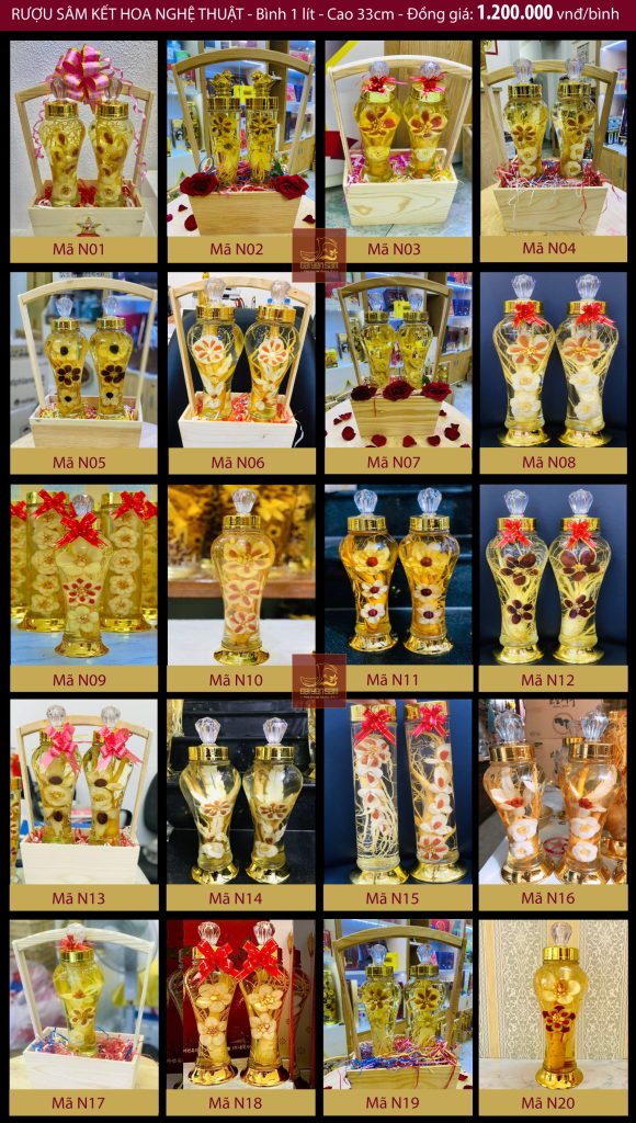 Bình Sâm kết hoa nghệ thuật 1 lít
